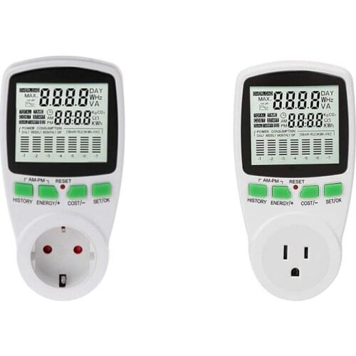 HLZS-Smart Energy Meter Power Meter Power Meter Power KWh Measurement Socket Analyzer Electric Power Monitor