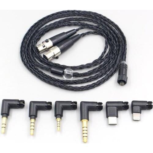 LN006975 16 Core Black OCC Awesome All In 1 Plug Earphone Cable For Audeze LCD-3 LCD-2 LCD-X LCD-XC LCD-4z LCD-MX4 LCD-GX