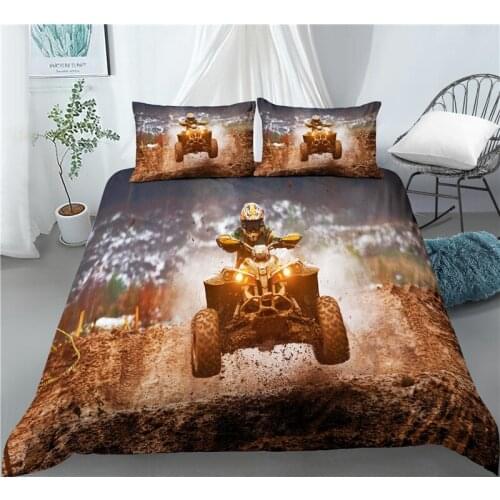 Home Living Luxury 3D Off Road Car Print 2/3Pcs Comfortable Duvet Cover PillowCase Bedding Sets Queen and King EU/US/AU Size