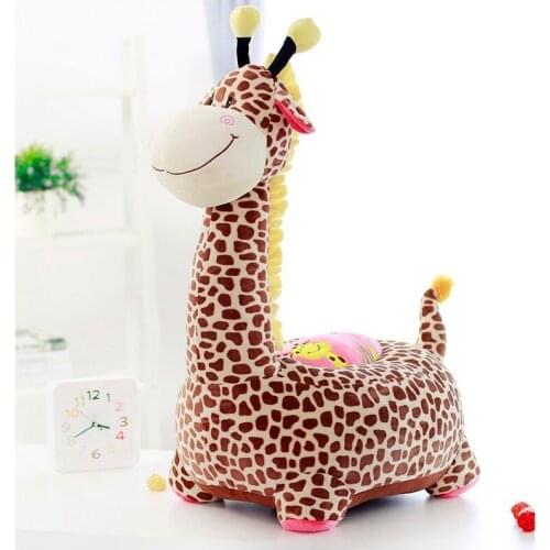 Brown giraffe plush sofa tatami toy, childrens sofa floor seat cushion large 60x45cm birthday gift 0295