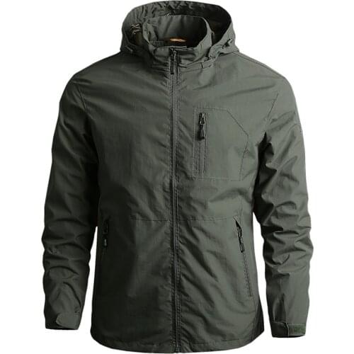 Mens Military Pilot Bomber Jackets Tactical Waterproof Jackets Hooded Coats Men Outdoors Quick Dry Jacket Thin Lightweight Coat