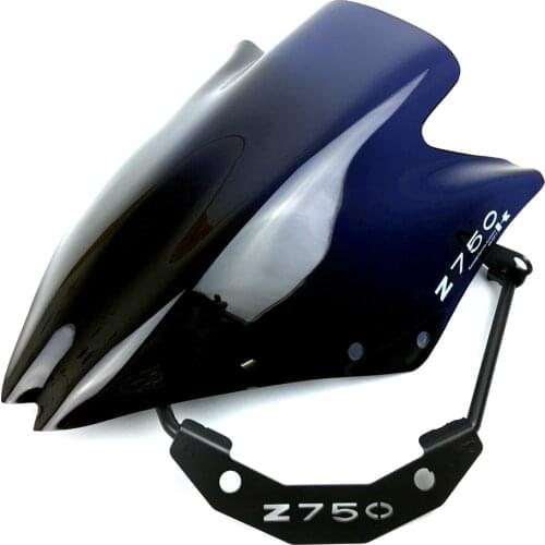 Motorbike Windshield Windscreen w/Bracket High Quality Black For Kawasaki Z750 Z750R Z 750 2007-2008-2009-2010-2011-2012