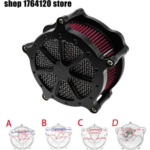 Motorcycle Venturi Air Cleaner Black Air Filter Red Element Air Cleaner For Harley XL Sportster 04-19 Touring Softail 2000-2018