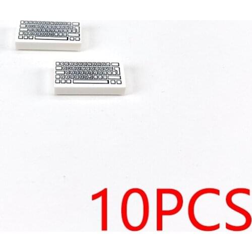 [MOC Hub] 10PCS Print Keyboard Pattern 1x2 MOC Building Blocks Tile Construction Classic Brick Toys Kids Learning Education