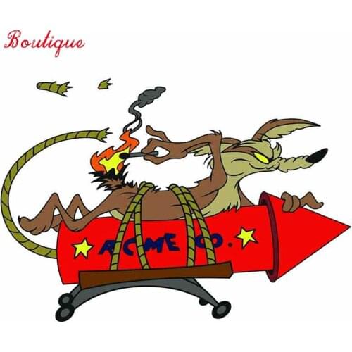 Wile Coyote Acme Rocket Car Sticker Cross Country Diesel Car Motorcycle Car Accessories Decoration Refrigerator Car Fun DecalPVC