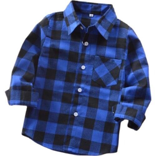 Baby girls clothes kids plaid blouse spring autumn female child blouses long-sleeve boys shirt children cotton jacket kids tops