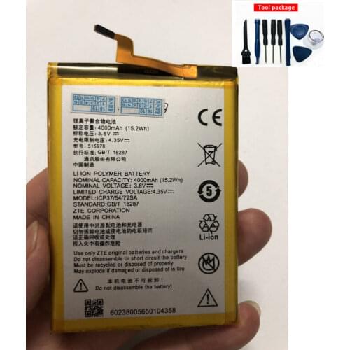 E169-515978 Original battery 4000mah for ZTE Blade X3 Q519T D2 A452 515978 Cellphone batteries+tool