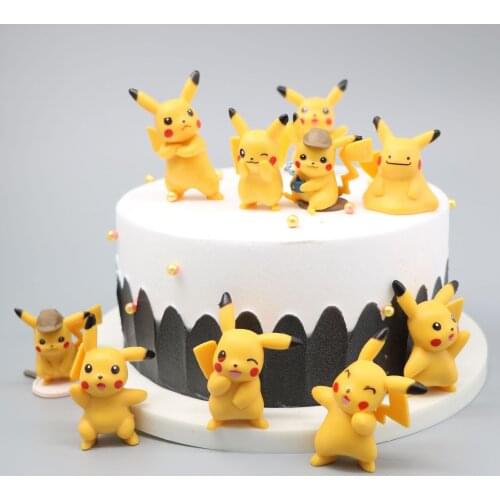 Genuine TAKARA TOMY Capsule Machine Doll 10pcs Pokemon Pikachu Blind Box Toy Hand Model Cake Decoration Ornaments