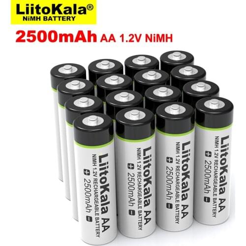 Genuine Liitokala 1-10PCS 1.2V AA 2500mAh Ni-MH Rechargeable battery aa for Temperature gun remote control mouse toy batteries