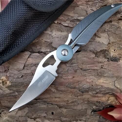 Outdoor Tactical Camping Hunting Survival Pocket Folding Knife Portable Fold Ring Mini Peeler Rescue Tool