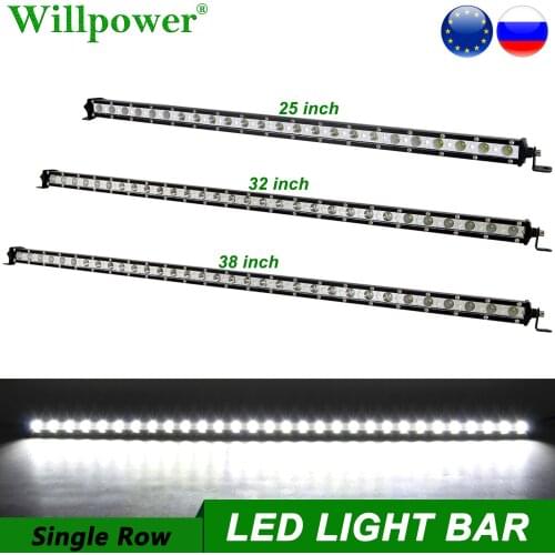 SUV Car Roof Rack 25 30 38 inch Slim Light Bar Offroad 4WD AWD UTV LED Work Light Bar 4X4 Truck Driving Fog Lightbar LED Bars