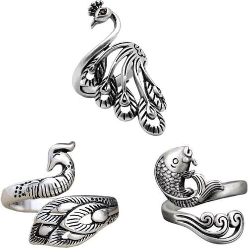 1PCS Adjustable Knitting Loop Crochet Loop Knitting Accessories Peacock Shape Ring Finger Decoration
