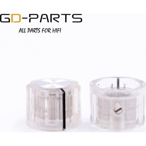 GD-PARTS 16x12mm Clear Plastic Set Pointer Knob For Guitar AMP Effect Pedal Stomp Box DJ Mixer Overdrive Radio 1/4" 6.4mm Hole