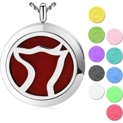 AMYA Silver Jewelry Dog Aromatherapy Essential Oils Stainless Steel pendant Perfume Diffuser Locket Necklace