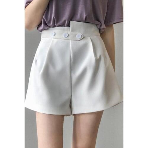 2021 Summer Shorts Womens High Waist White Black Shorts Casual High Waists Fashion Wide Leg Pants Shorts Female