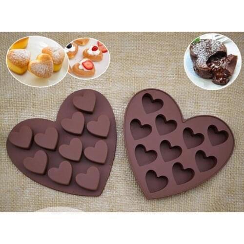 Loving heart shape Muffin case Candy Jelly Ice cake Silicone Mould Mold Baking Pan Tray SN1656