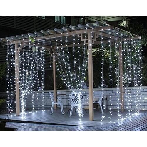 3*3M LED Curtain Light String Wedding Decoration Festive Christmas Icicle Light Garden Accessories Outdoor Star String Lights