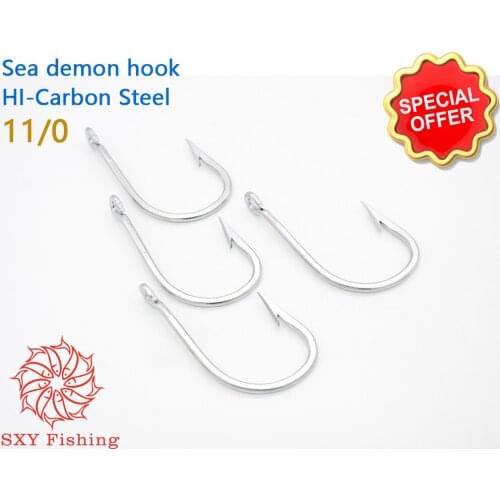SXY FISHING11-0 Sea demon hook HI-Carbon Steel Barbed Hook Trolling Hook Deep sea fishing hook Big fishinghook Best Selling Hook