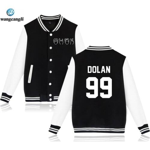 Dolan Twins sweatshirt baseball Jacket warm fleece loose printed uniform coat fashion plus size Jackets hoodies Dolan Twin