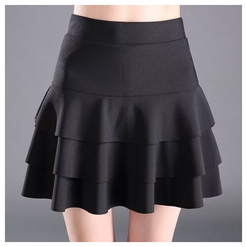 Three-tiered lengthening a cake skirt with a lotus leaf side double-layered sailor dance dress high-waisted bottom sexy skirt