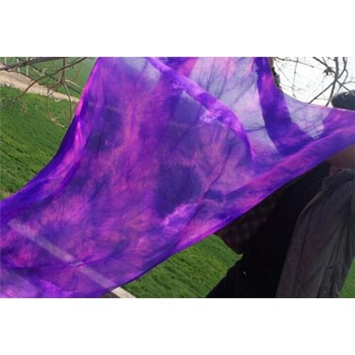 100% Silk Veils For Belly Dancer Tie-Dyed Hand Scarf Bollywood Girl Performance Adult Props Pink Purple Orange Free Shipping