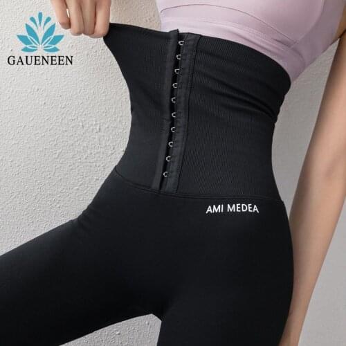 GAUENEEN Women Yoga Pants High Waist Corset Stretchy Pants Cinchers Shapewear Sports Tights Push Up Leggins Gym Fitness Leggings