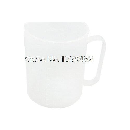 11cm x 14cm 1000mL Clear White Plastic Beaker Measuring Cup for Biochemistry Lab