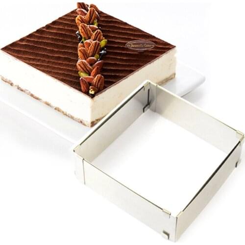 12-18CM Cake Tools Stainless Steel Square Mousse Cake Moulds Fondant Cake Decorating Ring Slicer Cutter DIY Baking Tools