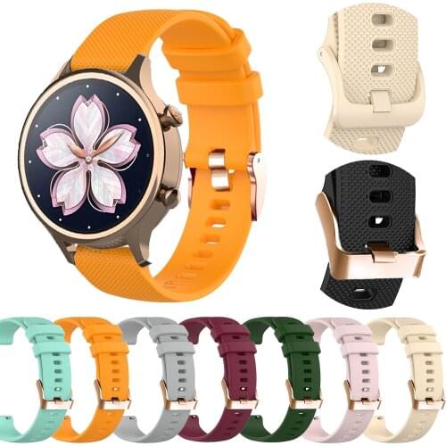 18mm Watch Band For Ticwatch C2/Garmin Vivoactive 3S/4S Move 3S ActiveS Rey Silicone Strap Smart Easyfit Replacement Accessories