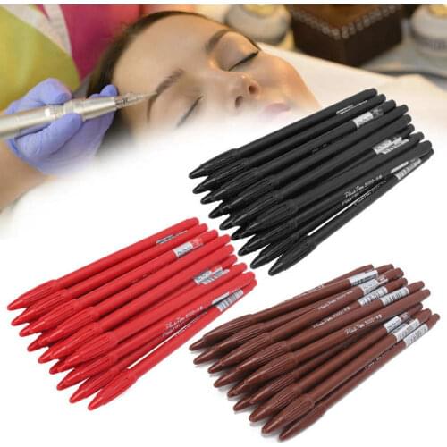 20pcs Microblading Makeup Marker Pen Waterproof Eyebrow Lip Tattoo Positioning Pen Permanent Make up Tattoo Position Maker Pen