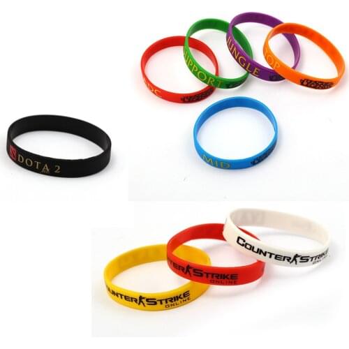 2018 Game Jewelry Bracelet CS Counter Strike Dota 2 Ti8 Jungle Support MID ADC Top Logo Pattern Silicone CSGO Charm Bracelets