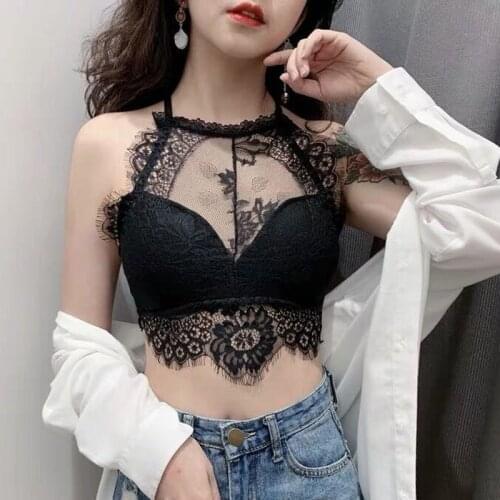 2021 Net Red Lace Sling Feminine Outer Wear Emperament Sweet Strapless Tight-Fitting Thin Back NYZ Shop