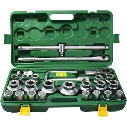 26Pcs Heavy Duty Socket Tool Kit Mechanic Repair Socket Wrench Combination Multi-Functional Portable Repair Hardware Tools Kit