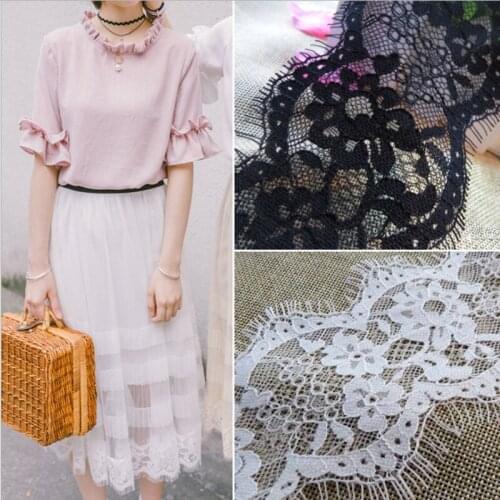 3 meters Eyelash White&Black Soft Floral Classic Lace Trim Decoration Crafts Sewing Lace Trim For Dress Making Decoration