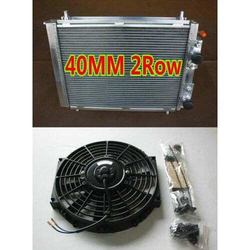 40mm 2 Rows ALUMINUM RADIATOR for Lancia Delta HF Integrale Evolution 8V/16V/EVO 2.0L 4WD TURBO MT 1987-1995 + FAN 88 89 93 95