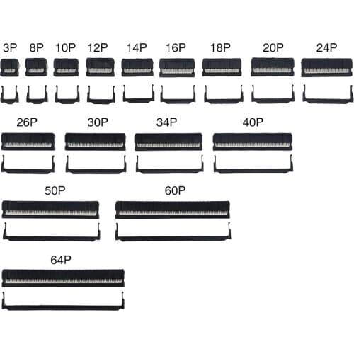 5PCS FC-6-64Pin 8P 10P 12P 14P IDC Socket Pin Dual Row Pitch 2.54mm IDC Connector Cable Socket Plug Ribbon Cable Connector