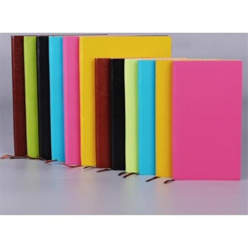 A5/A6 Notebook Colorful PU Leather Cover Business Notepad Straps Book Notes Diary Series School Office Meeting RecordBooks 6Pcs