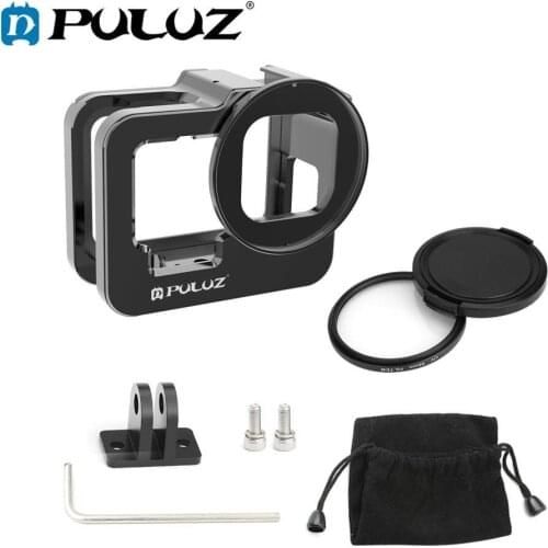 PULUZ Case For GoPro HERO9 Black Accessories Housing Shell CNC Aluminum Alloy Protective Cage Cover &Insurance Frame & 52mm UV