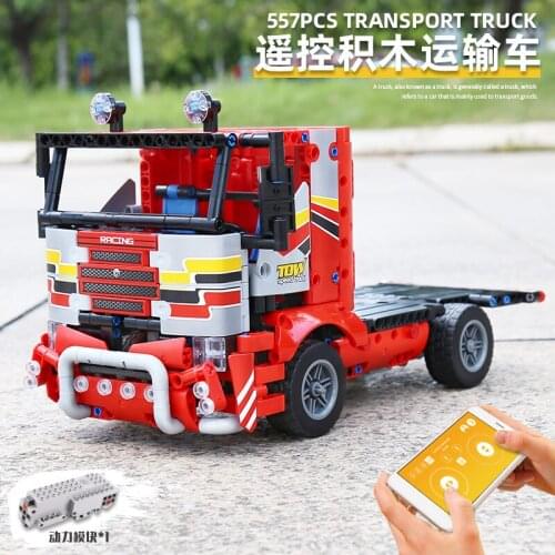 MOULD KING 15003 MOC The Transport Truck Remote control car Building Blocks Bricks Kids Educational Toys Christmas Gift