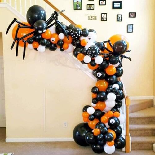 Halloween Balloon Garland Arch Kit Halloween Balloons Garland DIY Spider Balloon Halloween Decoration Horror Party Decoration
