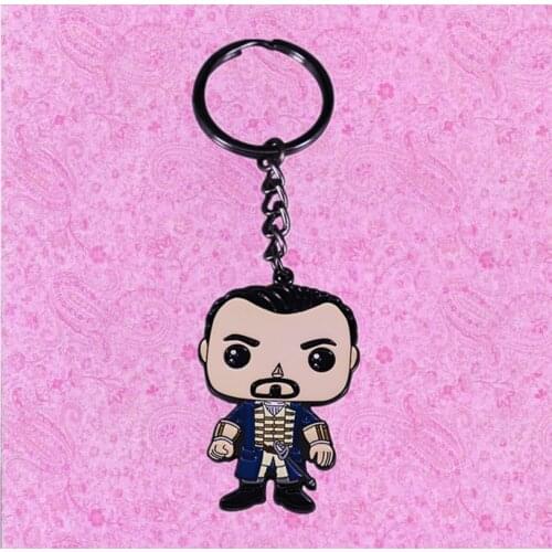 Hamilton Musical Charm Keychain Lin-Manuel Miranda cartoon Alexander keyring key chain fob tag