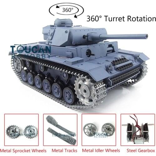 Heng Long 1/16 Scale TK7.0 Upgraded Panzer III L RTR RC Tank 3848 W/ 360° Turret TH17343