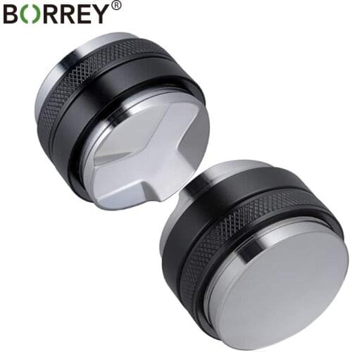 BORREY 304 Stainless Steel Coffee Tamper Coffee Powder Hammer 51MM/53MM/58MM Coffee Distributor Espresso Hand Tampers Press Cafe