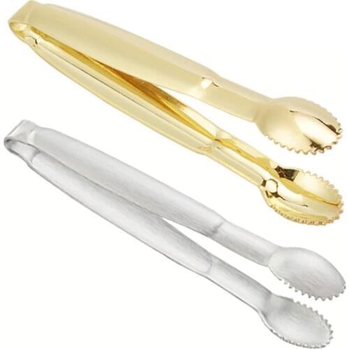 1 Piece Kitchen Tongs Stainless Steel Food Clip Portable Ice Tongs Household Ice Sugar Tong Food Grade Kitchen Utensils Supplies