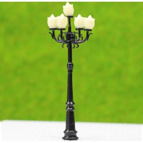 LYM40 2pcs Model Railway Train Lamp Post Street Lights with Five-head N TT Scale 3V LEDs NEW