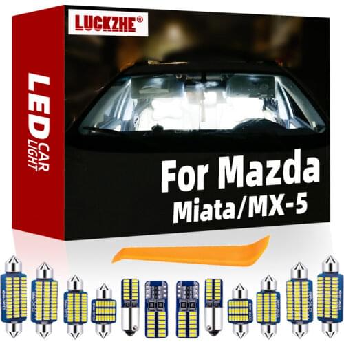 LUCKZHE Canbus For Mazda MX-5 Miata 1990-2020 Vehicle LED Interior Reading Dome Lamp Trunk License Plate Light Bulb Car Lighting