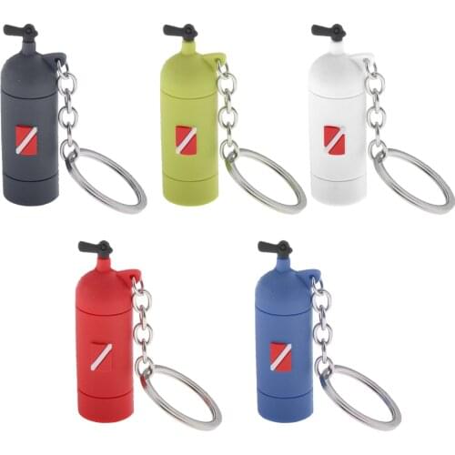 Mini Scuba Diving Tank Keychain with O-Rings Silicone Key Chain for Women and Men