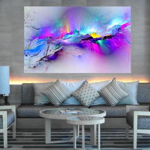 Canvas Prints Painting Modern Abstract Colorful clouds Wall Art Poster And Prints Pictures Home Decor For Living Room No Frame