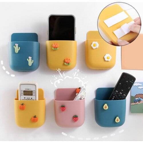 Wall-Mounted Storage Box Cartoon Fruits Remote Control Storage Box air Conditioning Remote Control TV Storage Box Phone Holder
