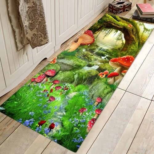 New 3D Green Forest Printed Carpets for Living Room Bedroom Area Rugs Coffee Table Kitchen Bathroom Antiskid Mats Hallway tapis